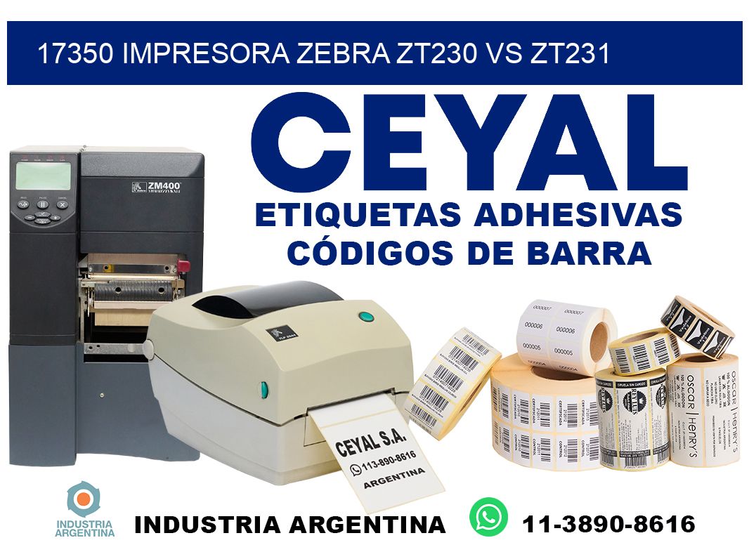 17350 impresora zebra zt230 vs zt231