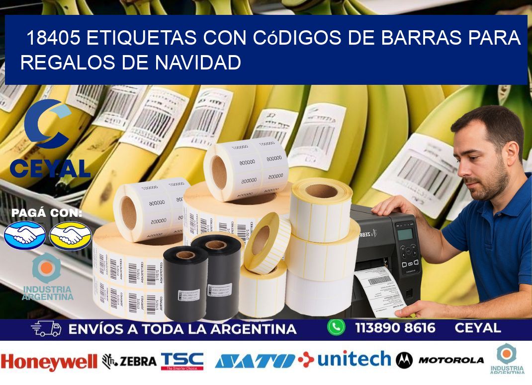 18405 etiquetas con códigos de barras para regalos de navidad