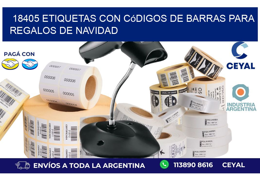 18405 etiquetas con códigos de barras para regalos de navidad