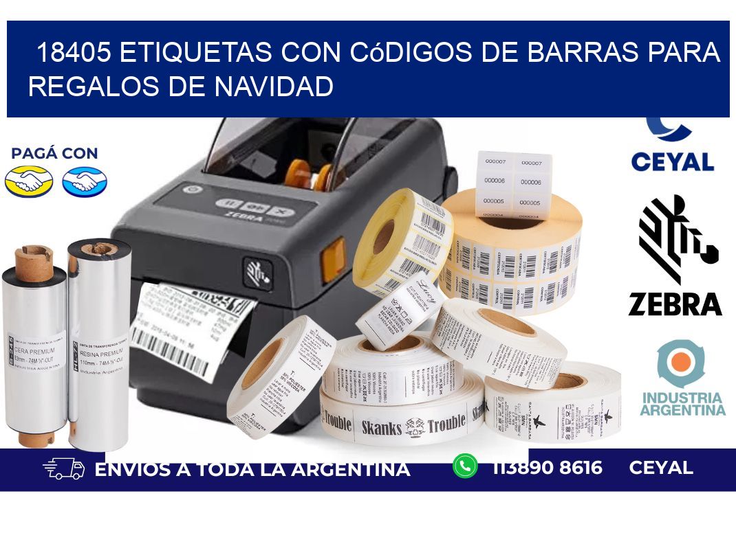 18405 etiquetas con códigos de barras para regalos de navidad