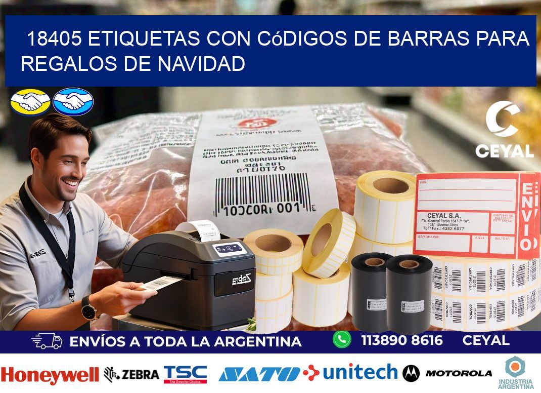 18405 etiquetas con códigos de barras para regalos de navidad