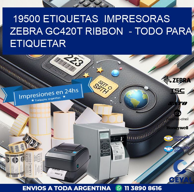 19500 etiquetas  impresoras zebra gc420t ribbon  - Todo para Etiquetar