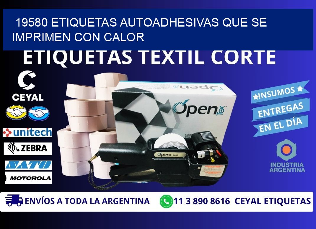 19580 etiquetas autoadhesivas que se imprimen con calor
