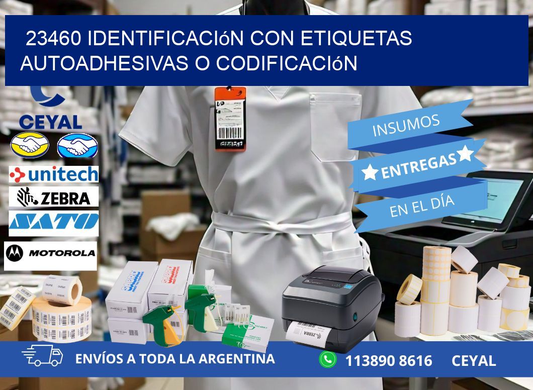 23460 identificación con etiquetas autoadhesivas o codificación