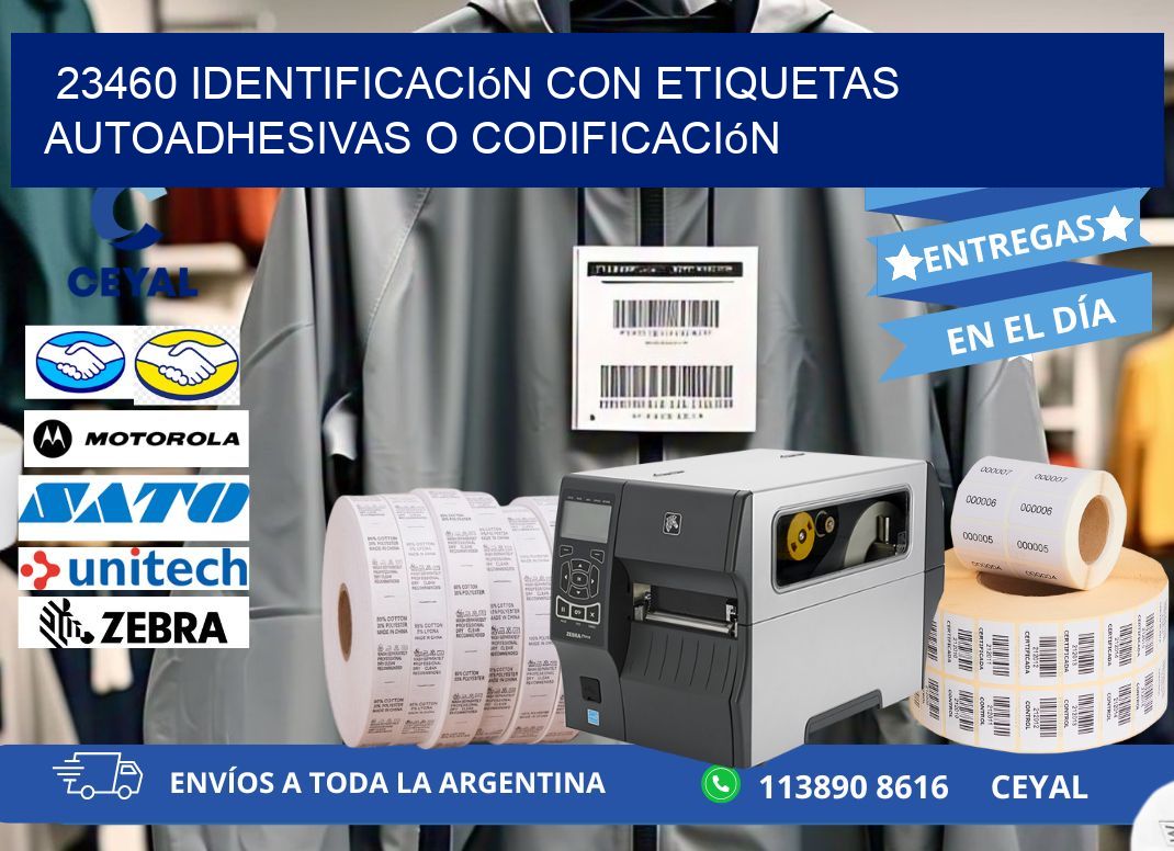 23460 identificación con etiquetas autoadhesivas o codificación
