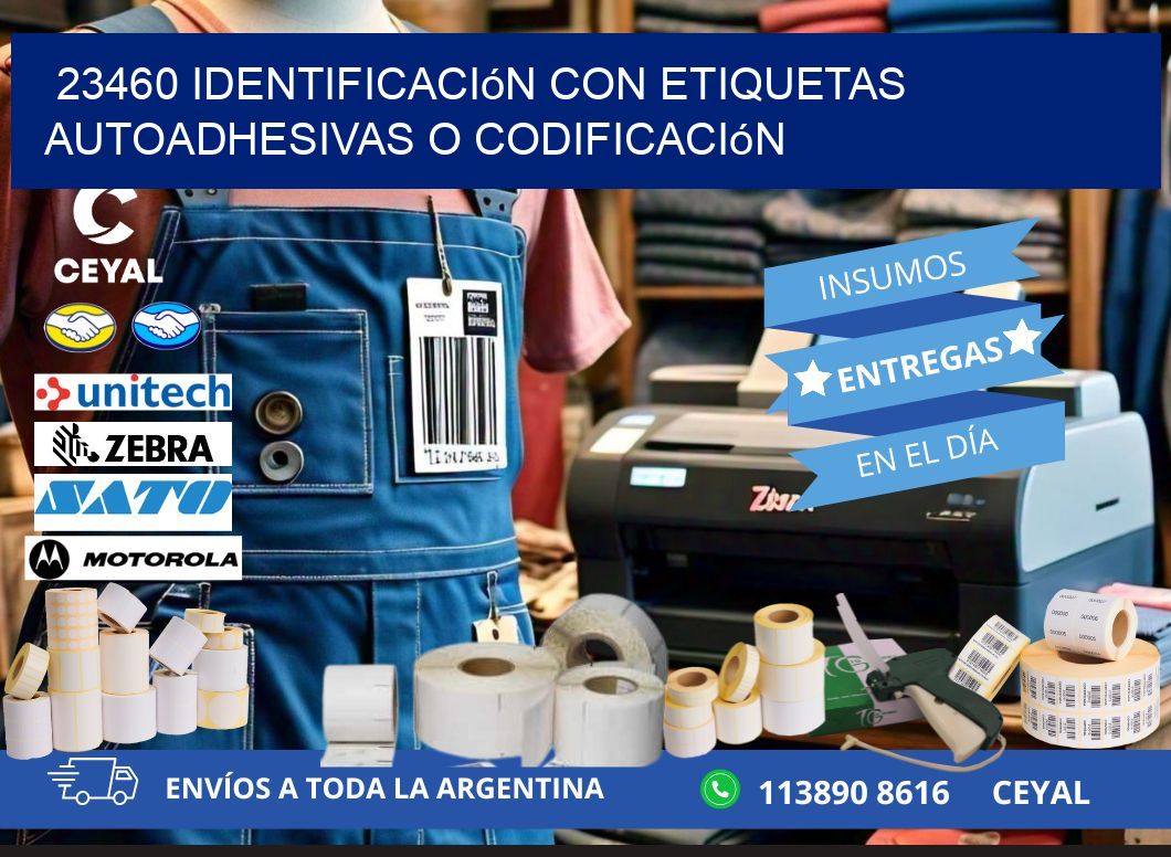 23460 identificación con etiquetas autoadhesivas o codificación