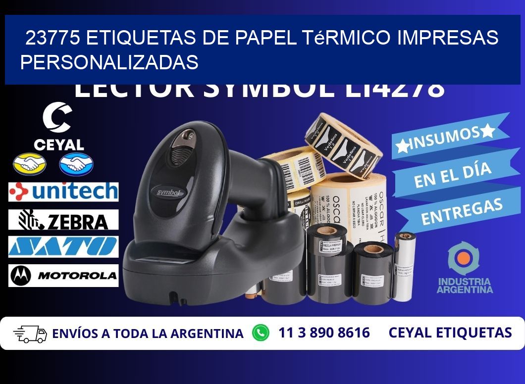 23775 Etiquetas de papel térmico impresas personalizadas