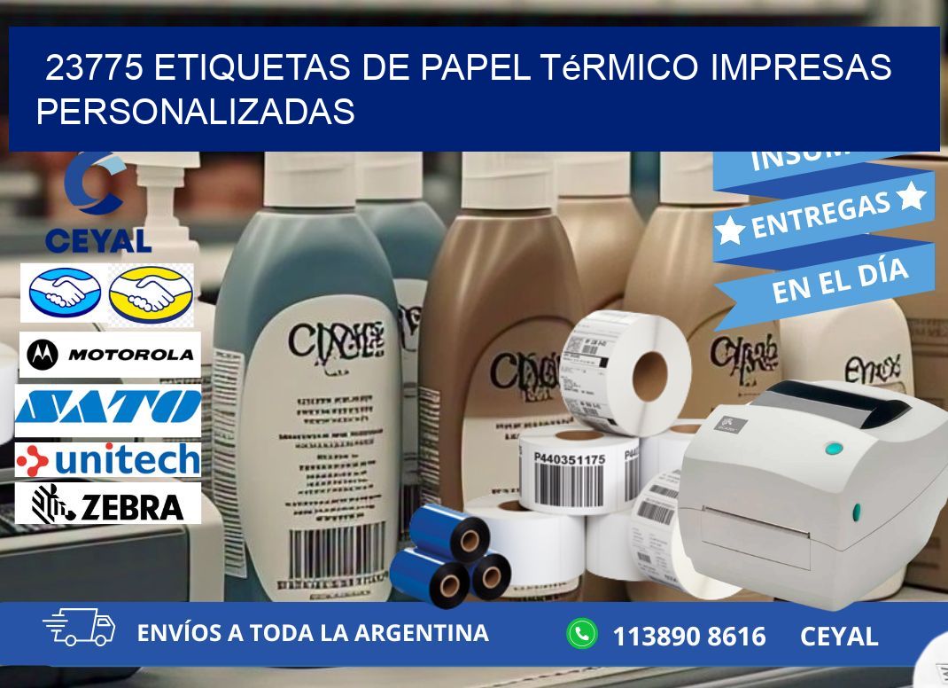 23775 Etiquetas de papel térmico impresas personalizadas