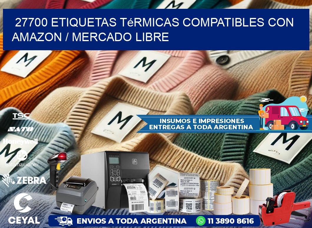 27700 etiquetas térmicas compatibles con Amazon / Mercado Libre