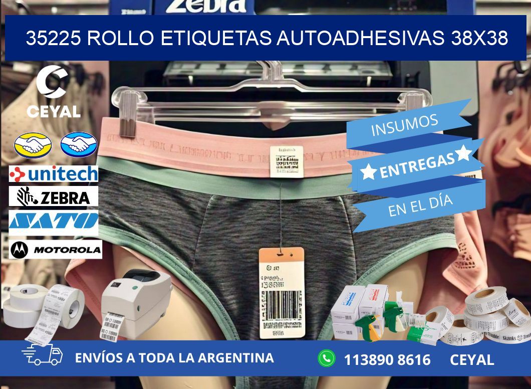 35225 Rollo Etiquetas autoadhesivas 38x38