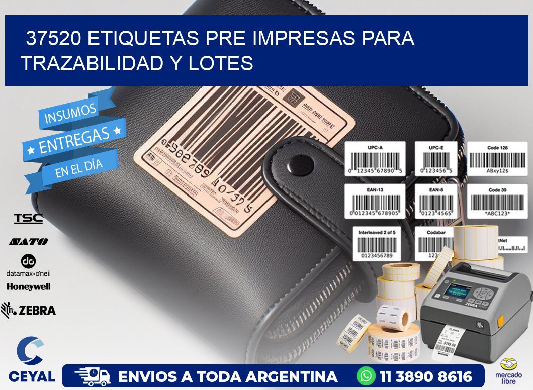 37520 etiquetas pre impresas para trazabilidad y lotes
