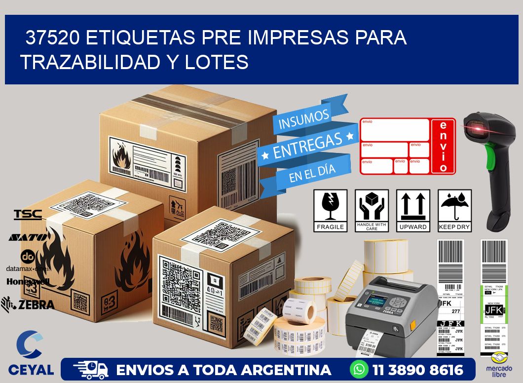 37520 etiquetas pre impresas para trazabilidad y lotes