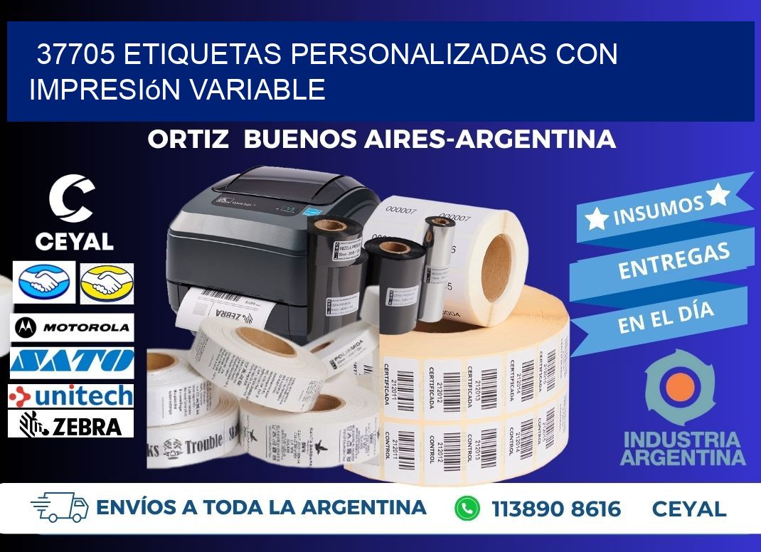 37705 etiquetas personalizadas con impresión variable