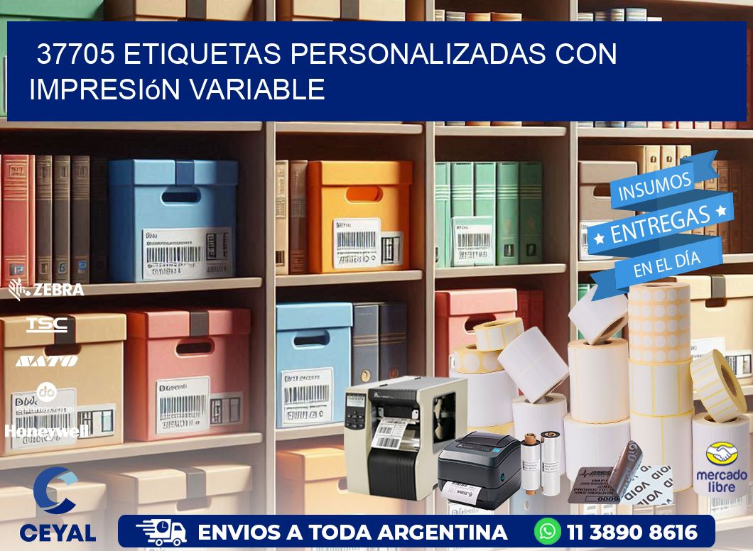 37705 etiquetas personalizadas con impresión variable