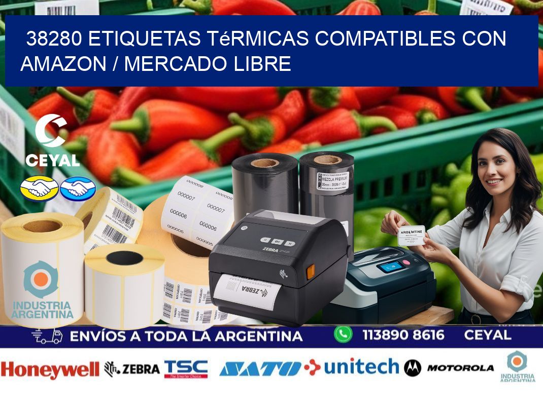 38280 etiquetas térmicas compatibles con Amazon / Mercado Libre