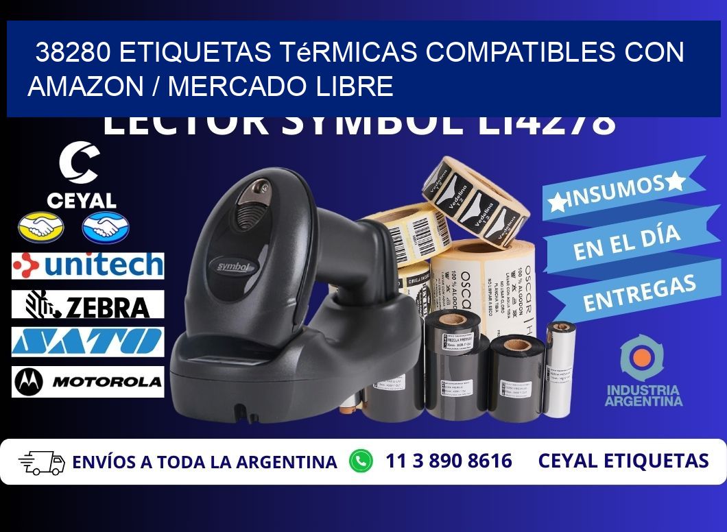 38280 etiquetas térmicas compatibles con Amazon / Mercado Libre