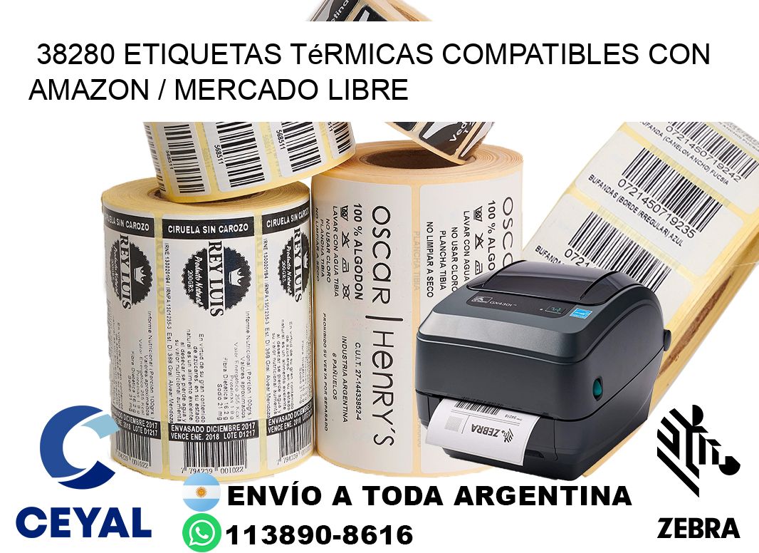 38280 etiquetas térmicas compatibles con Amazon / Mercado Libre