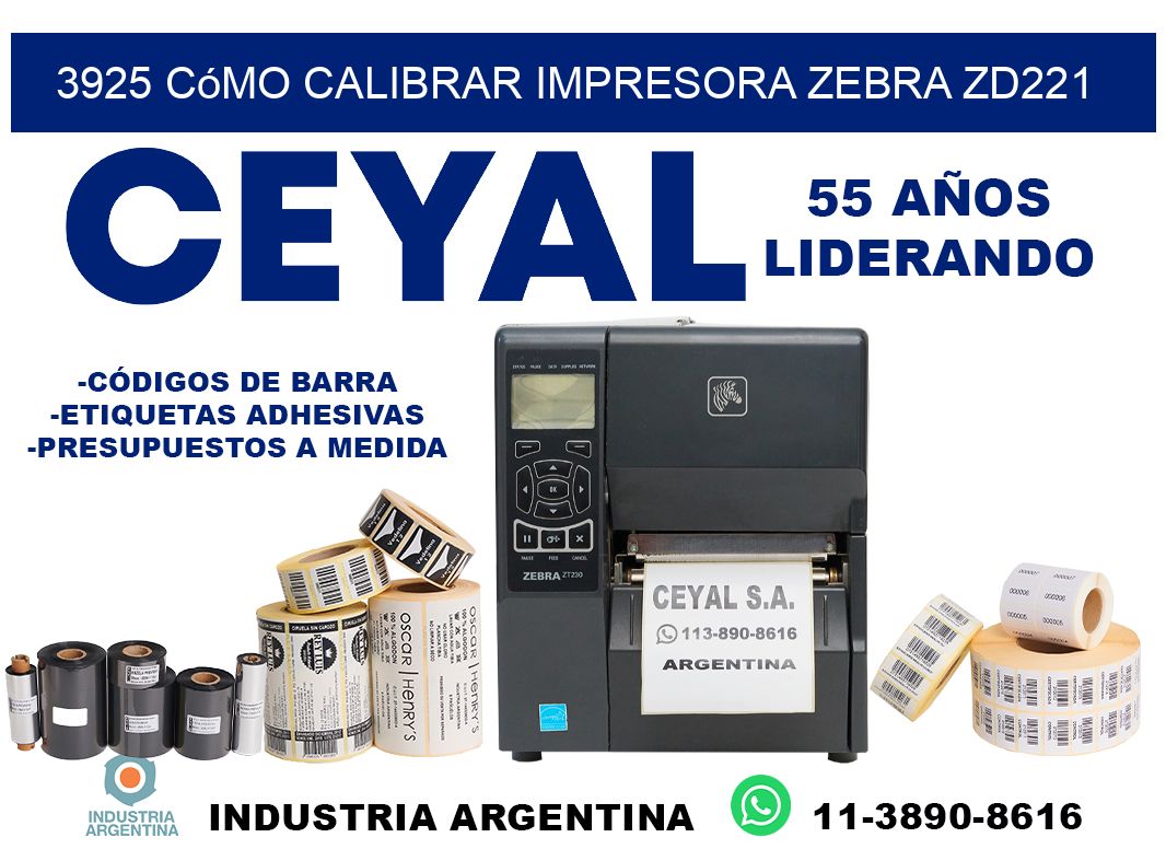 3925 cómo calibrar impresora zebra ZD221