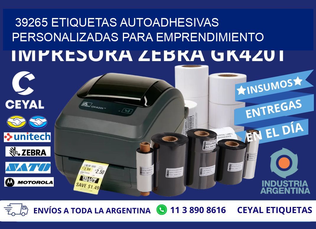 39265 etiquetas autoadhesivas personalizadas para emprendimiento