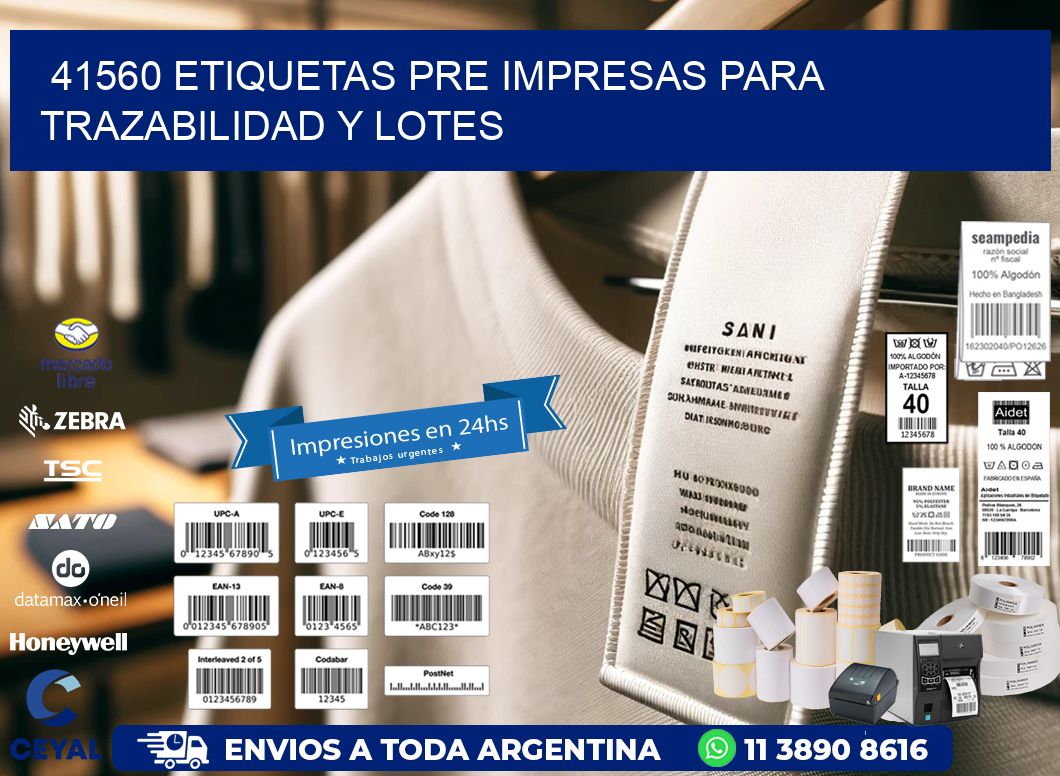 41560 etiquetas pre impresas para trazabilidad y lotes