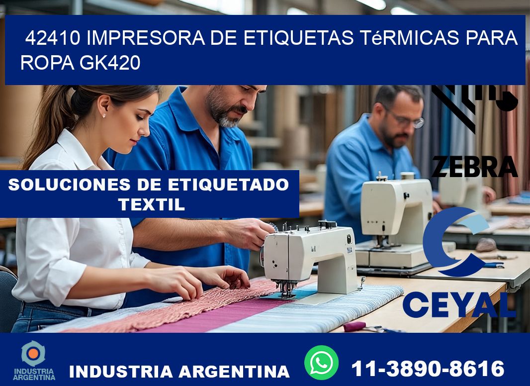 42410 impresora de etiquetas térmicas para ropa GK420