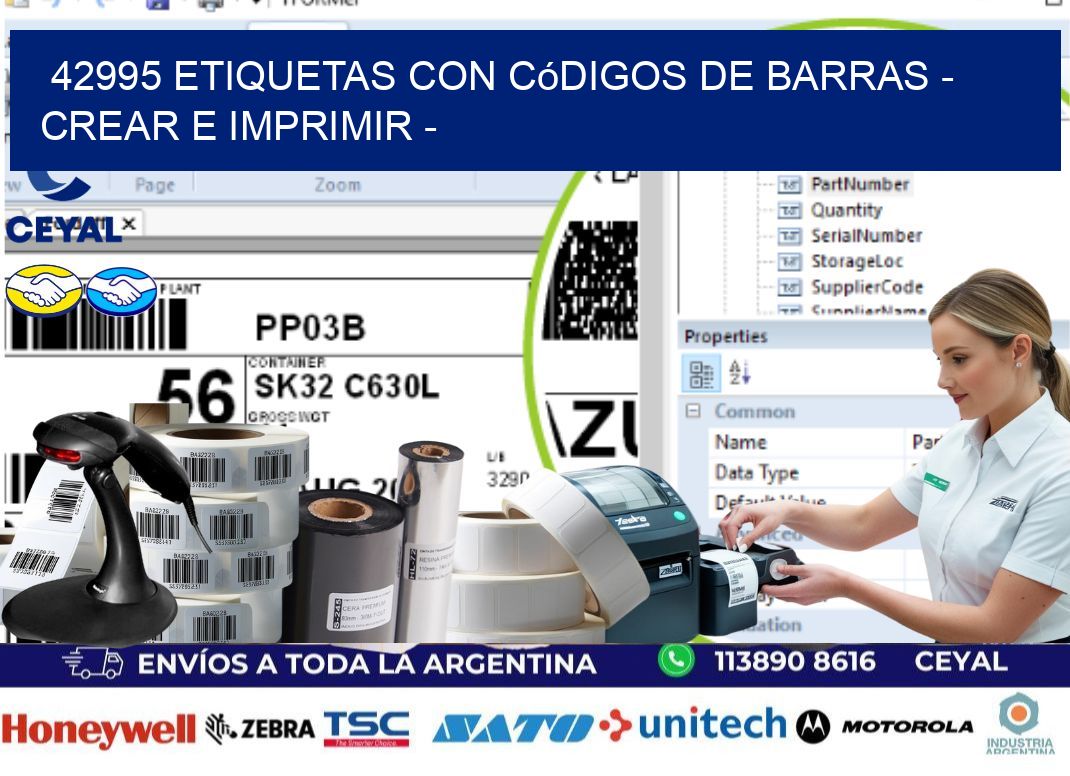 42995 etiquetas con códigos de barras - Crear e imprimir -