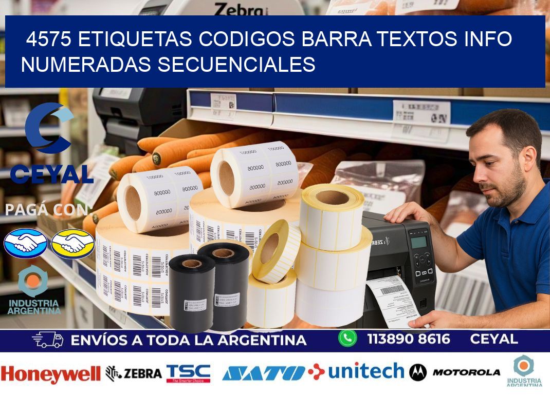4575 Etiquetas Codigos Barra Textos Info Numeradas Secuenciales