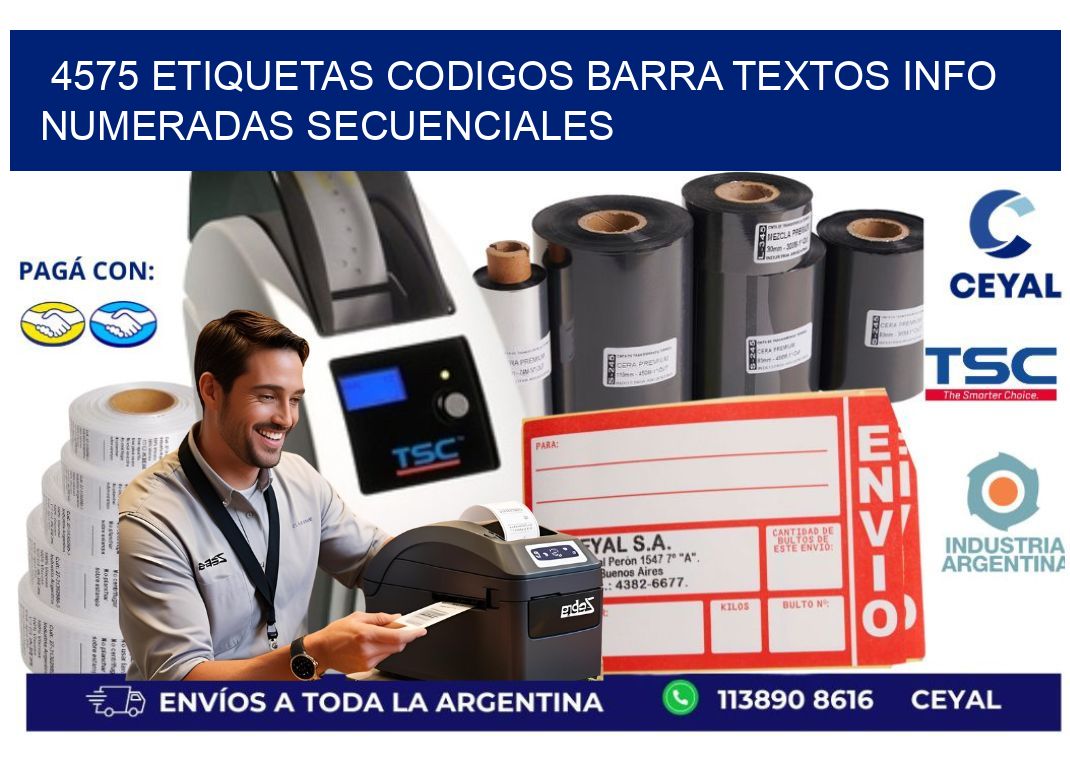 4575 Etiquetas Codigos Barra Textos Info Numeradas Secuenciales