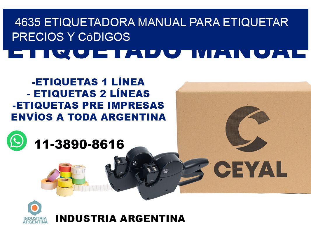 4635 etiquetadora manual para etiquetar precios y códigos