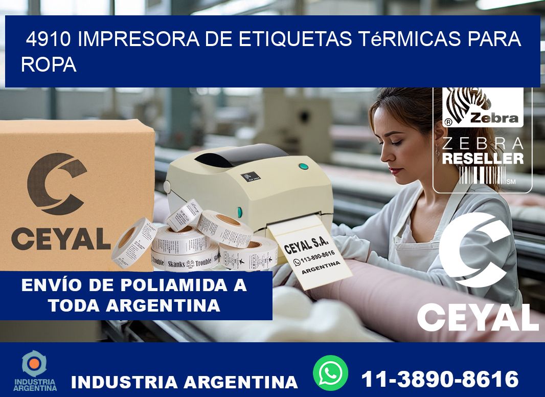 4910 impresora de etiquetas térmicas para ropa
