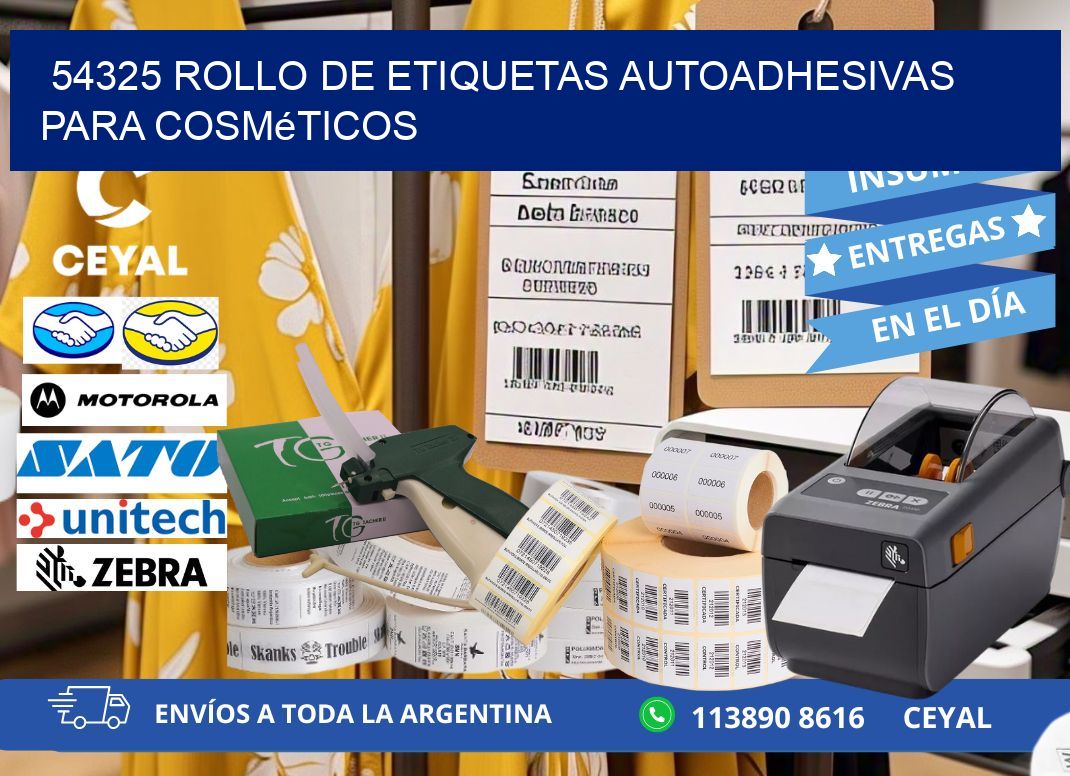 54325 rollo de etiquetas autoadhesivas para cosméticos