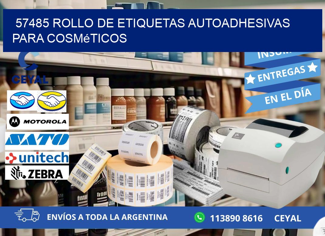 57485 rollo de etiquetas autoadhesivas para cosméticos
