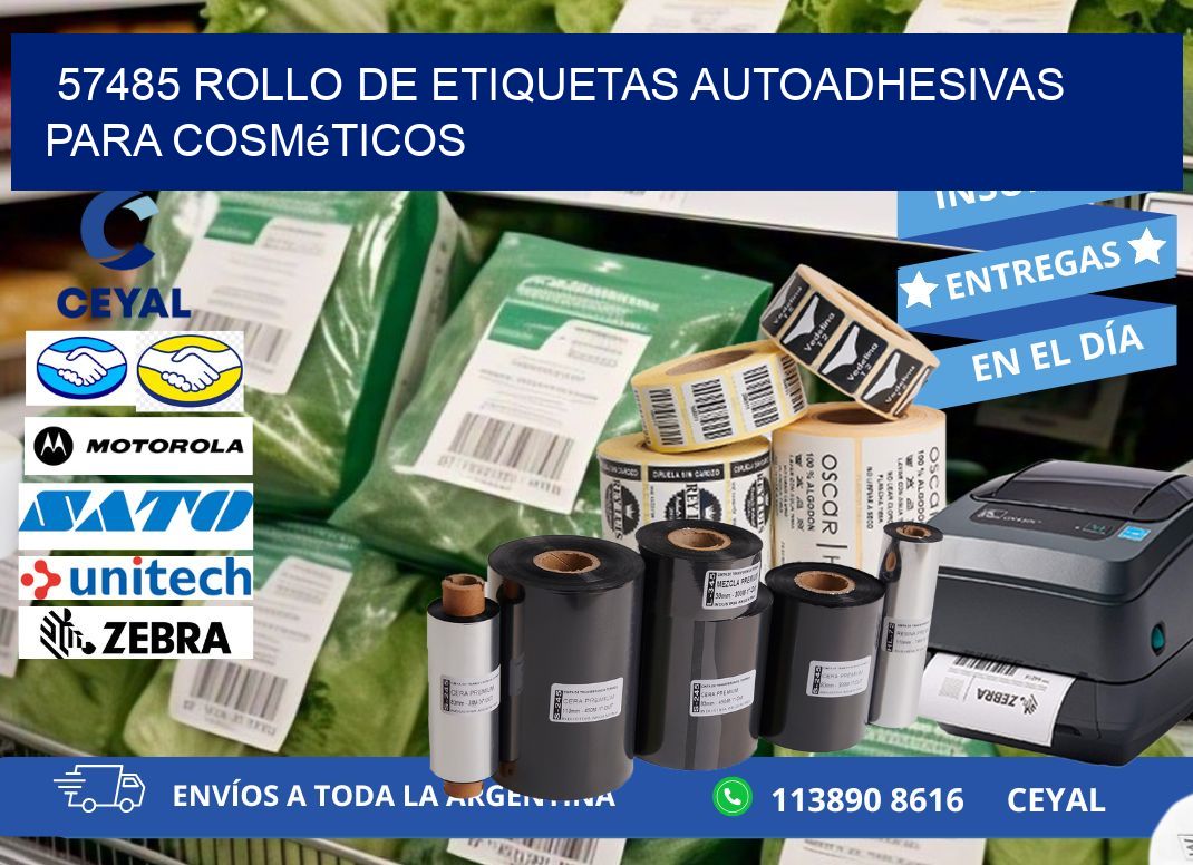 57485 rollo de etiquetas autoadhesivas para cosméticos