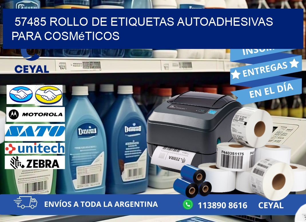 57485 rollo de etiquetas autoadhesivas para cosméticos