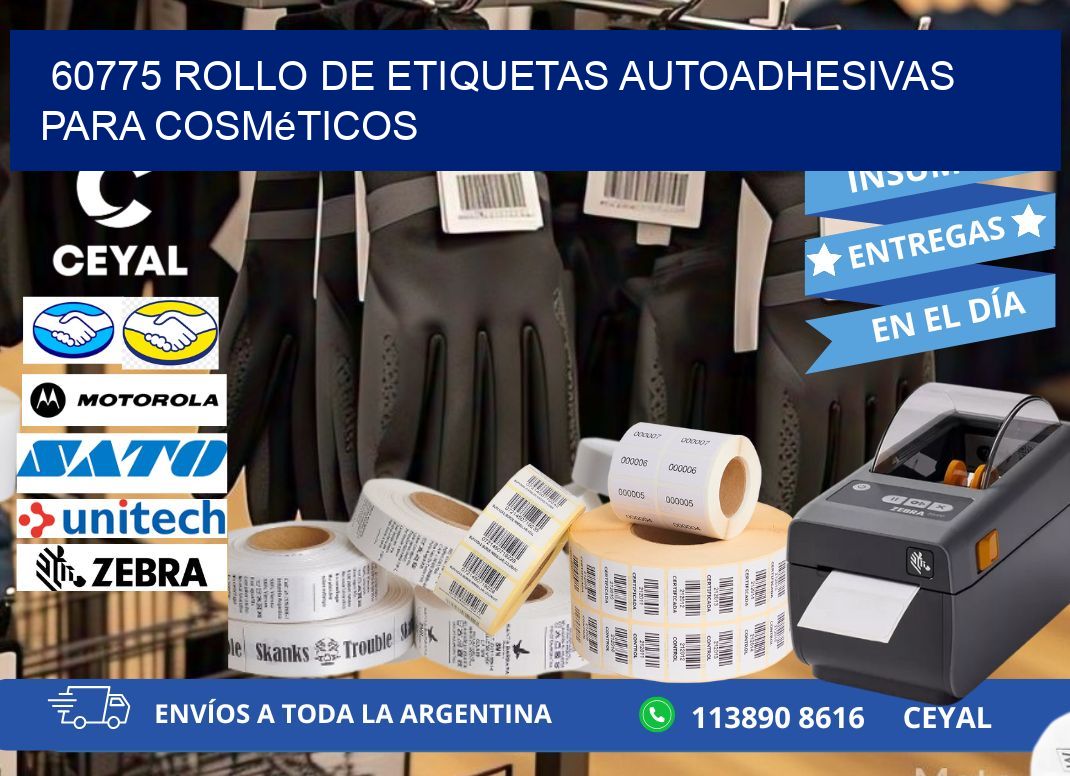 60775 rollo de etiquetas autoadhesivas para cosméticos