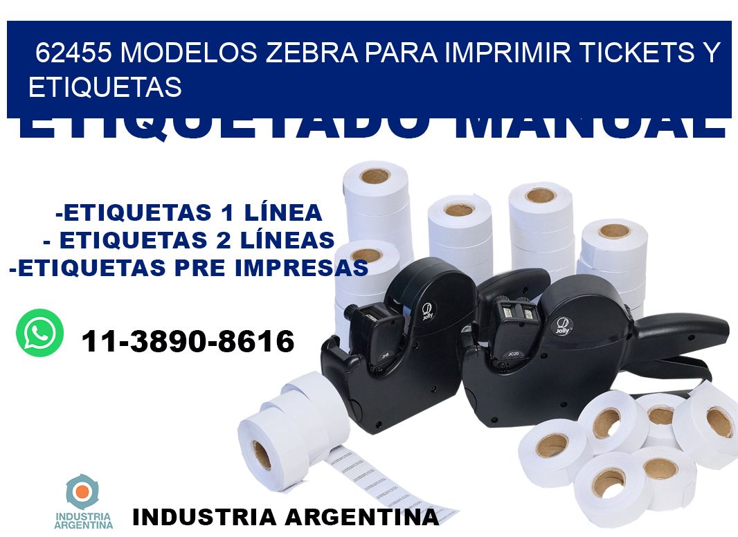 62455 modelos zebra para imprimir tickets y etiquetas