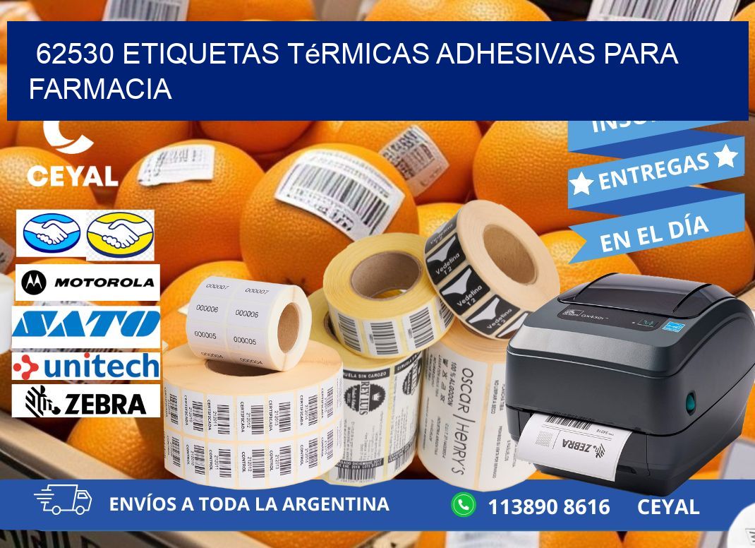62530 etiquetas térmicas adhesivas para farmacia