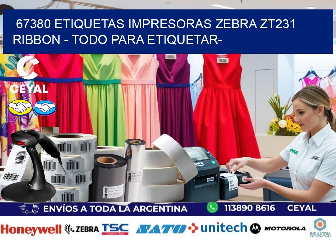 67380 etiquetas impresoras zebra zt231 ribbon - Todo para Etiquetar-