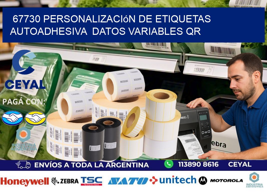67730 Personalización de etiquetas autoadhesiva  datos variables QR