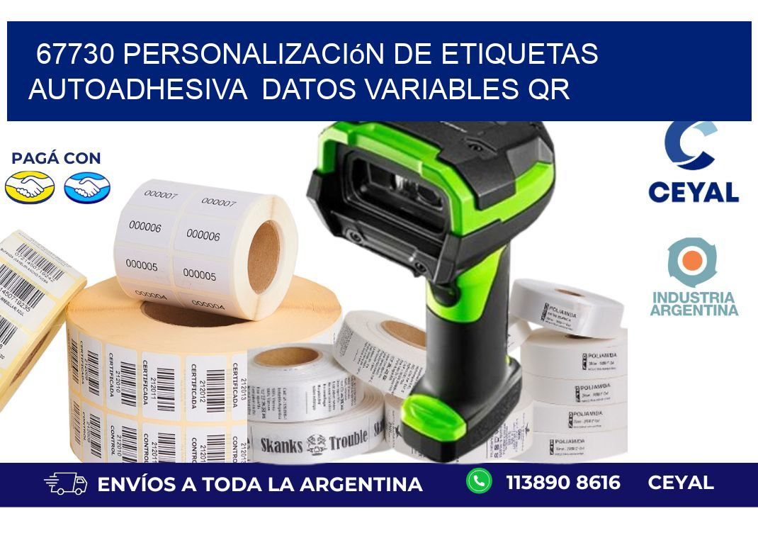 67730 Personalización de etiquetas autoadhesiva  datos variables QR