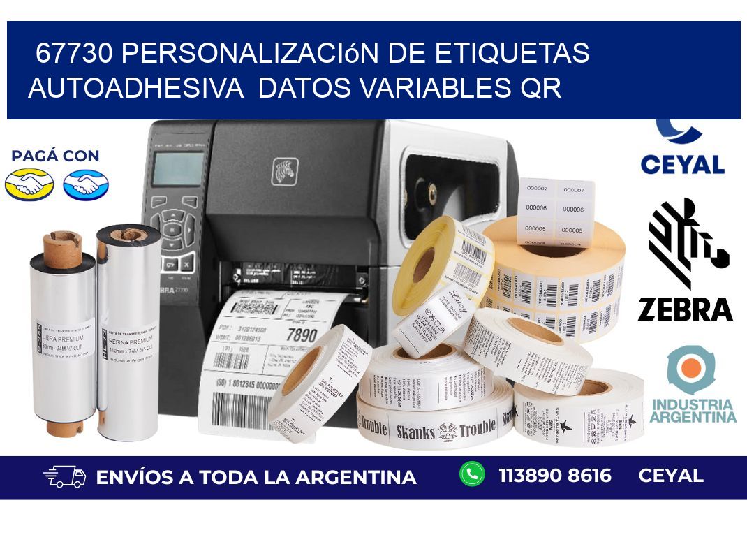 67730 Personalización de etiquetas autoadhesiva  datos variables QR