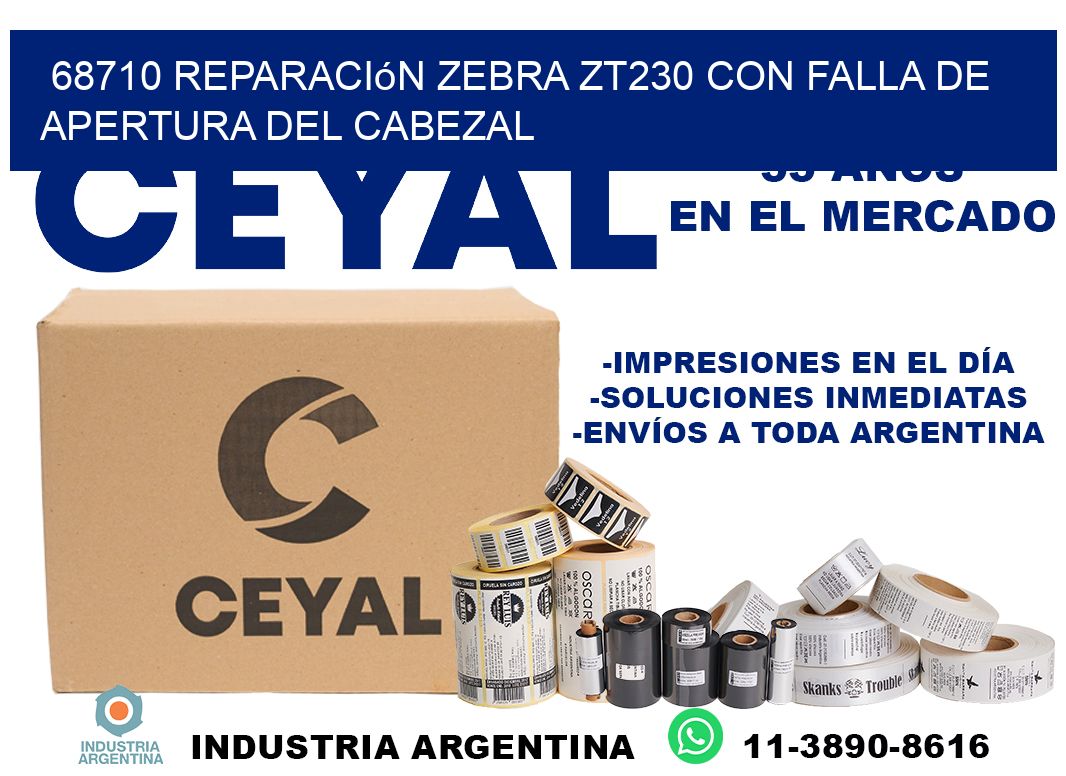 68710 reparación zebra zt230 con falla de apertura del cabezal
