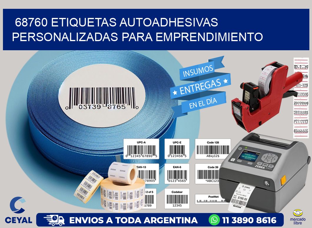 68760 etiquetas autoadhesivas personalizadas para emprendimiento