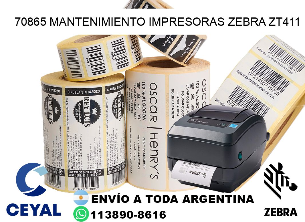 70865 mantenimiento impresoras zebra zt411