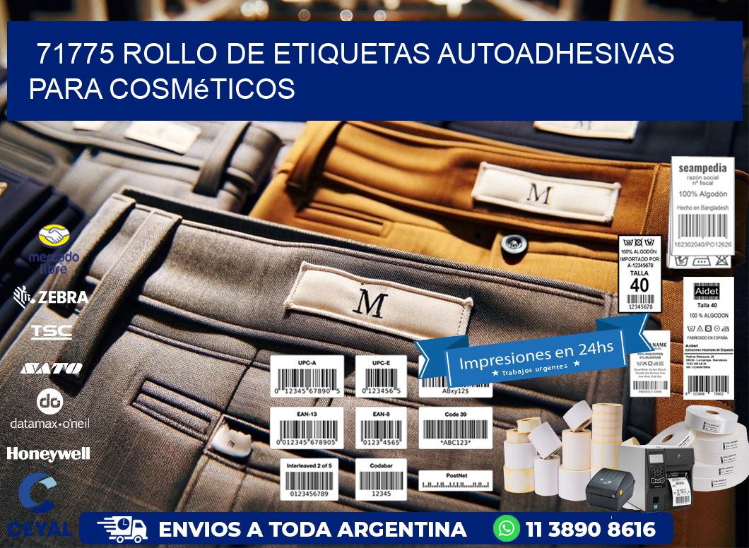 71775 rollo de etiquetas autoadhesivas para cosméticos