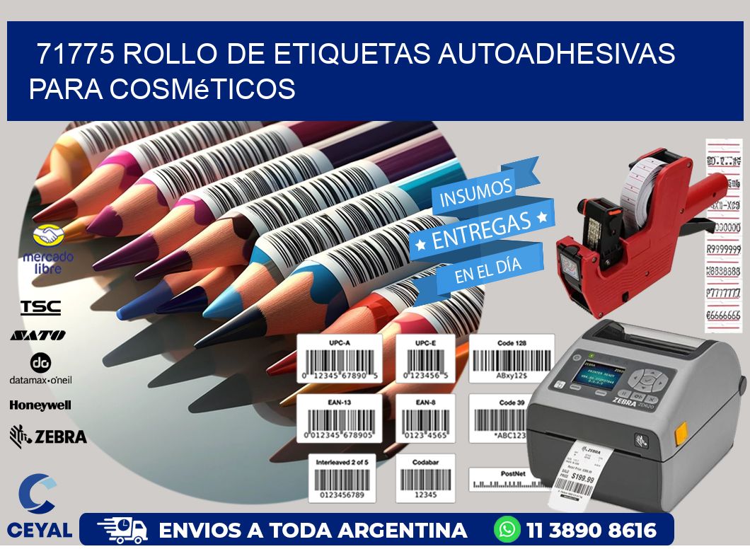 71775 rollo de etiquetas autoadhesivas para cosméticos