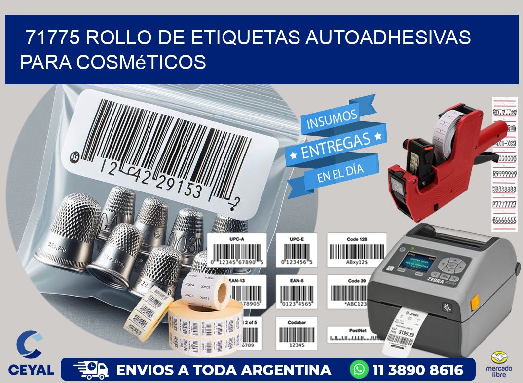 71775 rollo de etiquetas autoadhesivas para cosméticos