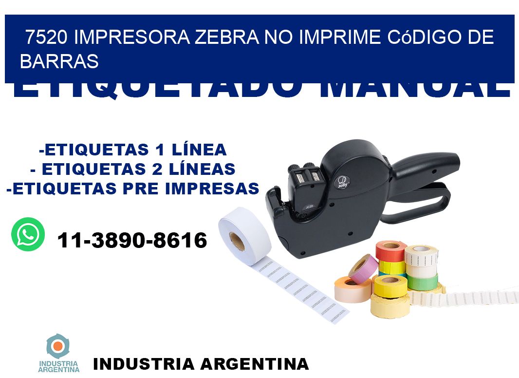 7520 impresora Zebra no imprime código de barras