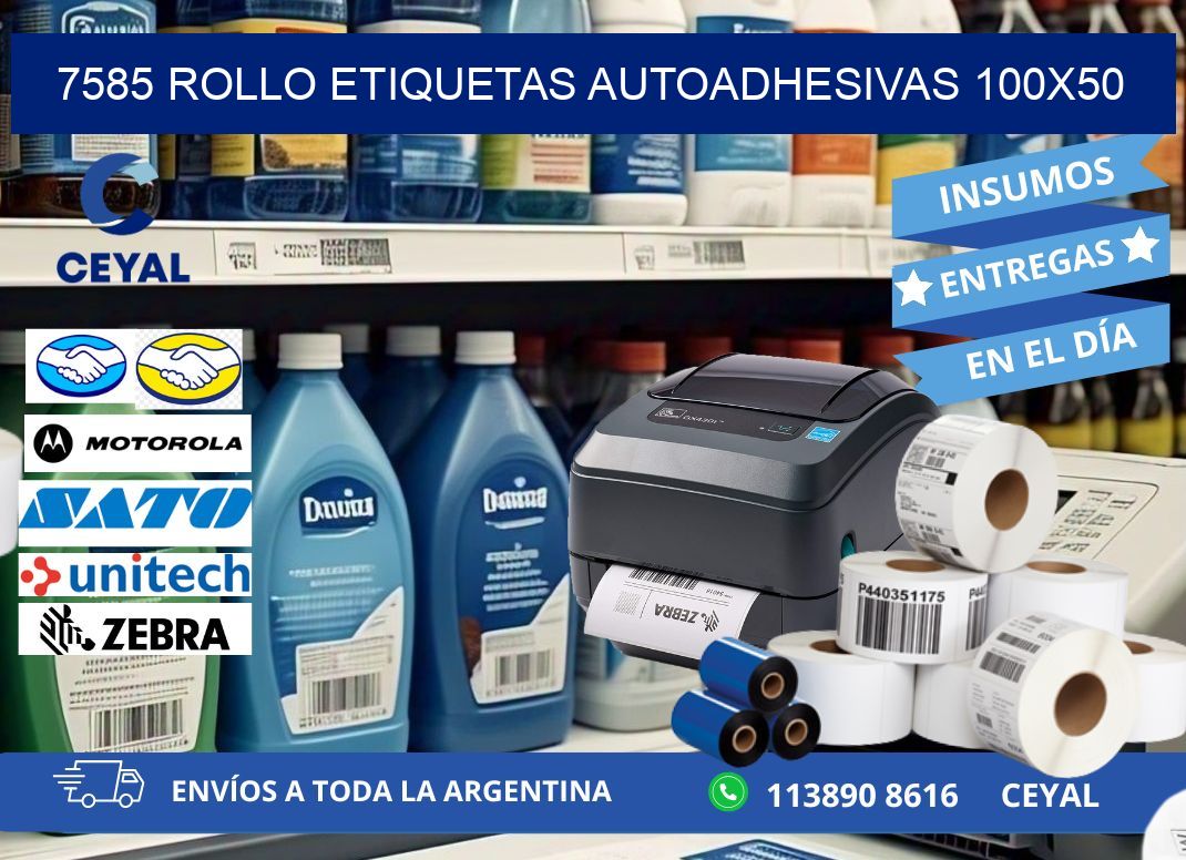 7585 Rollo Etiquetas autoadhesivas 100x50