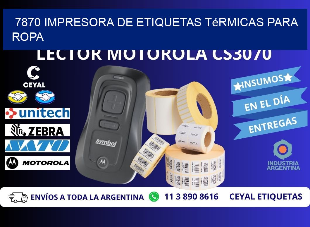 7870 impresora de etiquetas térmicas para ropa